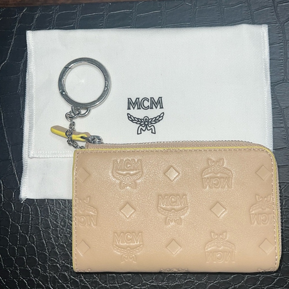 MCM Embossed Zippy Wallet in Croissant 🥐